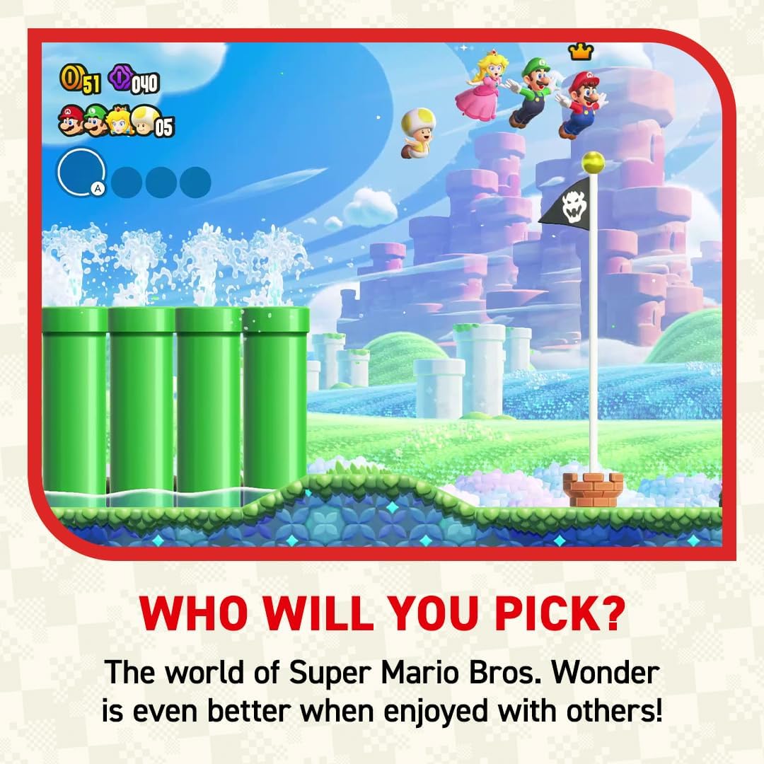 Nintendo Switch OLED (White) – Super Mario Bros. Wonder Pre-Installed + 12-Month Switch Online