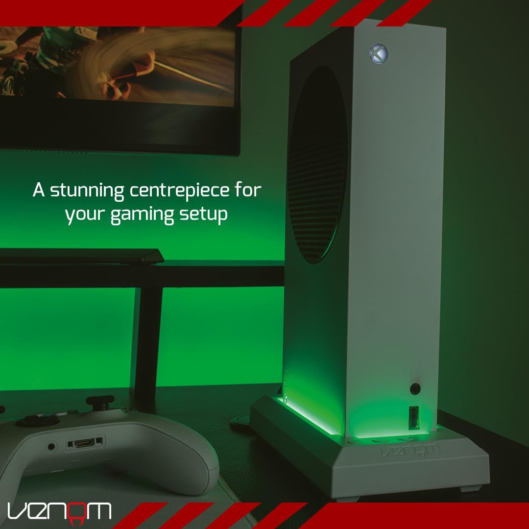 Venom LED Light-Up Console Stand for Xbox Series S | Illuminated Vertical Stand & Cooling Support