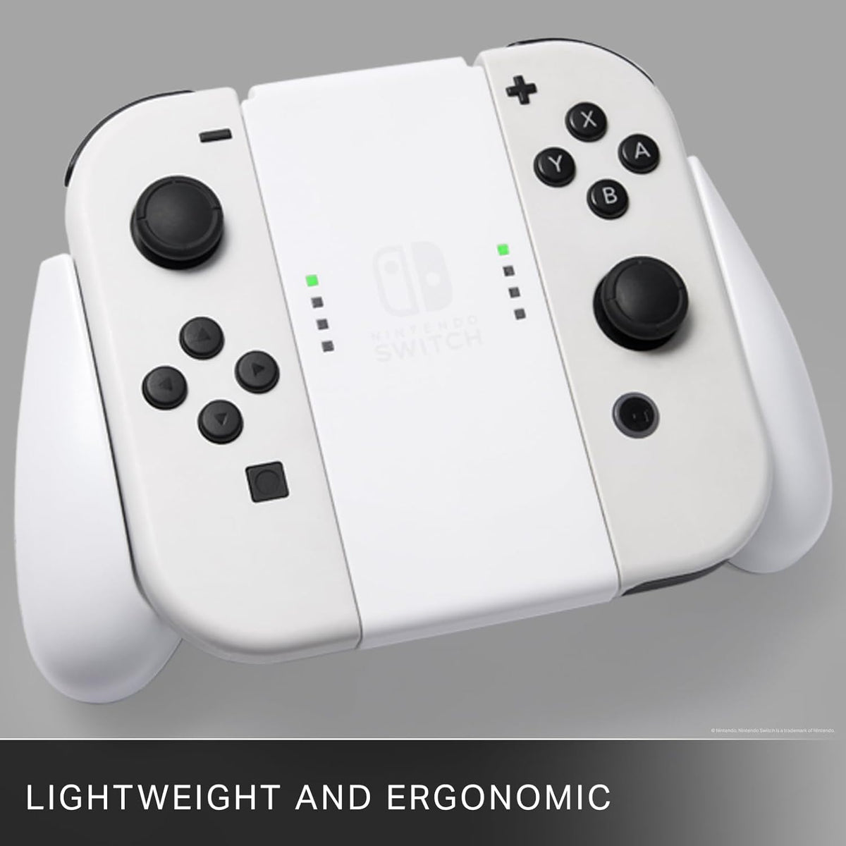 PowerA Joy-Con Comfort Grip for Nintendo Switch & OLED – Rubberised Handle, Secure Sliding Design, Officially Licensed – White