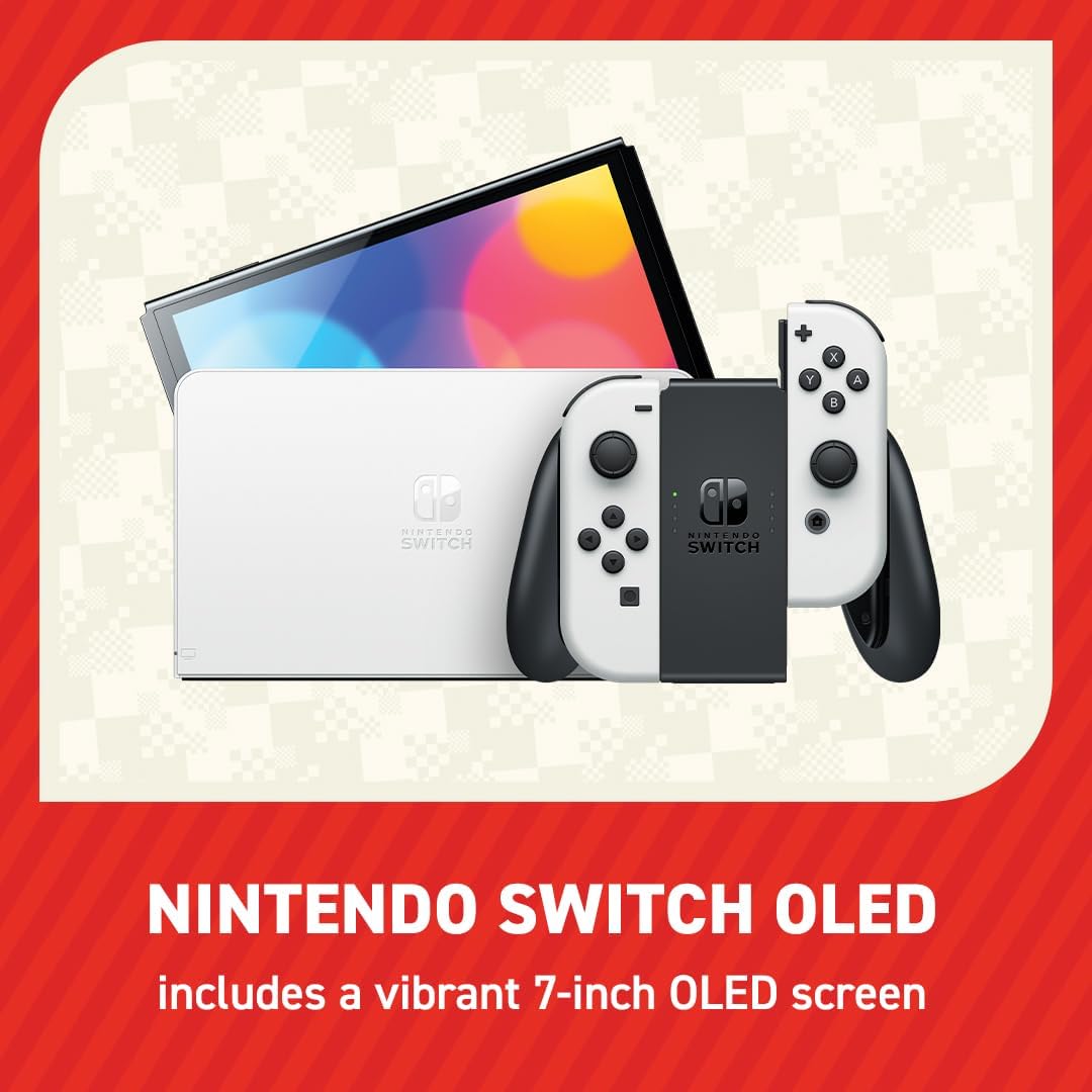 Nintendo Switch OLED (White) – Super Mario Bros. Wonder Pre-Installed + 12-Month Switch Online