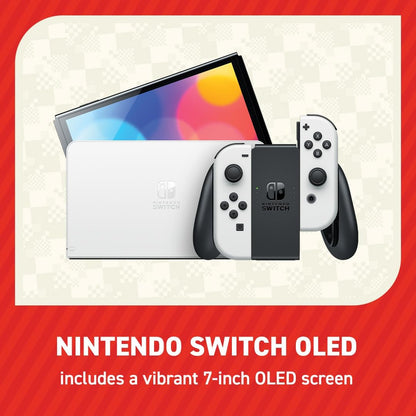 Nintendo Switch OLED (White) – Super Mario Bros. Wonder Pre-Installed + 12-Month Switch Online