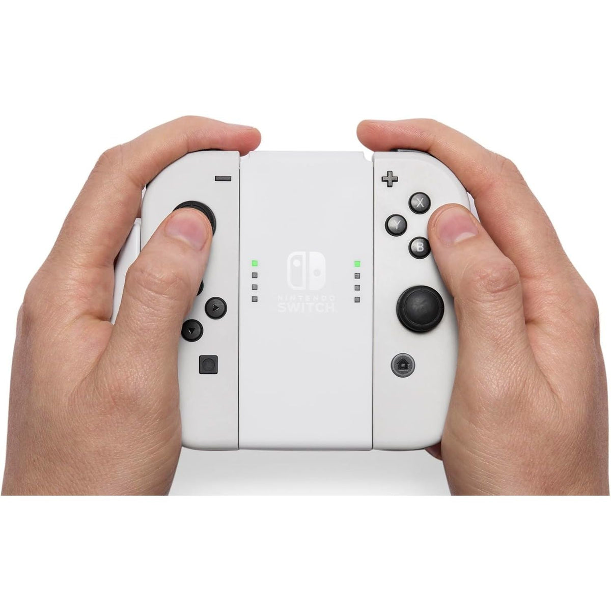 PowerA Joy-Con Comfort Grip for Nintendo Switch & OLED – Rubberised Handle, Secure Sliding Design, Officially Licensed – White