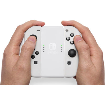 PowerA Joy-Con Comfort Grip for Nintendo Switch & OLED – Rubberised Handle, Secure Sliding Design, Officially Licensed – White