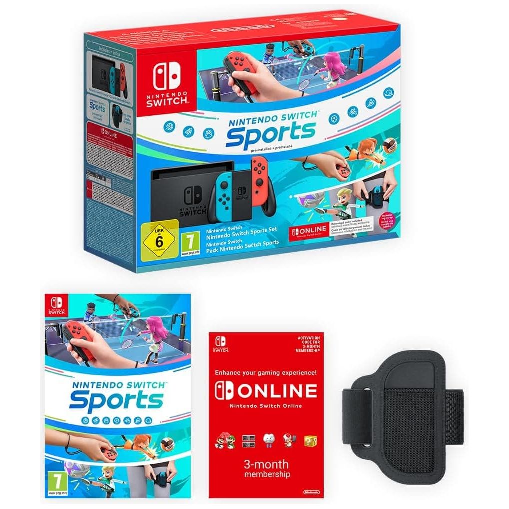 Nintendo Switch Sports Set - 32GB - Motion Sensors Controller - Pre Installed 7 Games