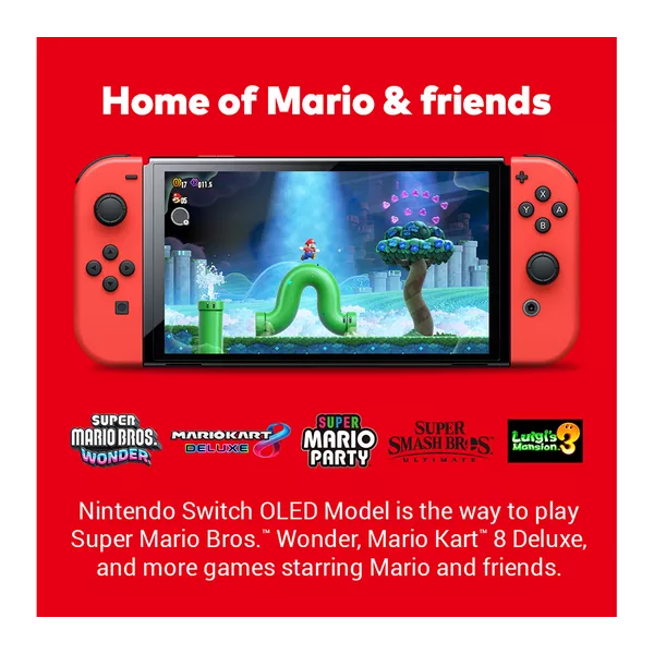 Nintendo Switch OLED Model Console - Mario Red Edition