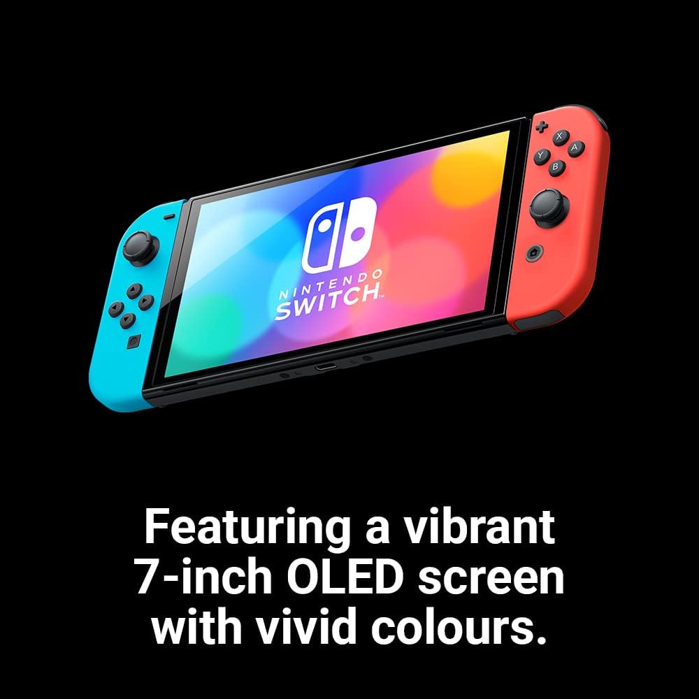 Nintendo Switch 64GB (OLED Model) - Neon Red/Neon Blue
