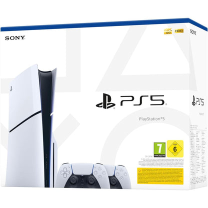 PlayStation 5 Slim Disc Console with Two DualSense Wireless Controllers