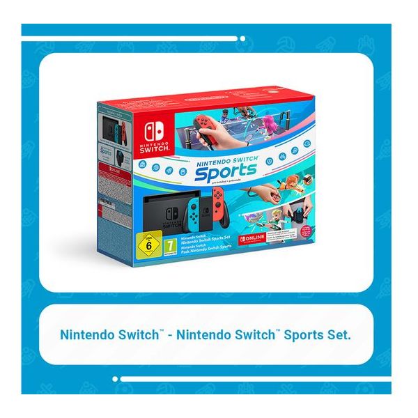 Nintendo Switch Neon Red & Blue Sports & Nintendo Switch Online 12 Month Membership