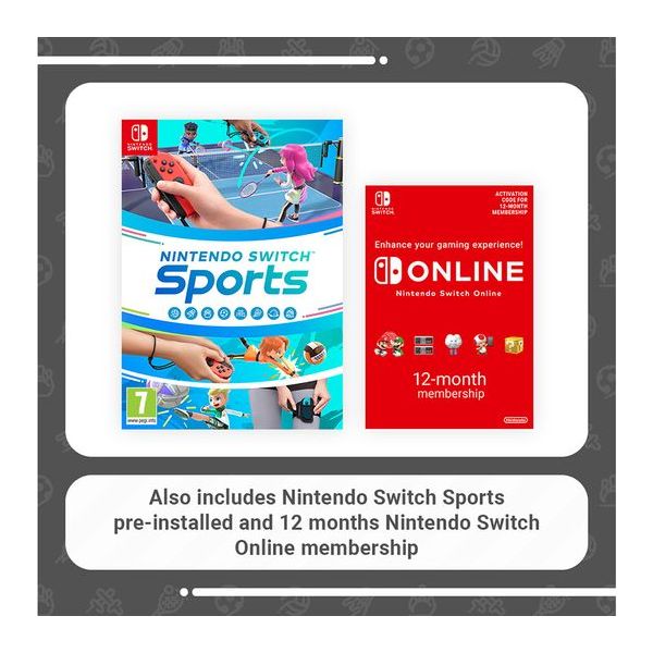 Nintendo Switch Neon Red & Blue Sports & Nintendo Switch Online 12 Month Membership
