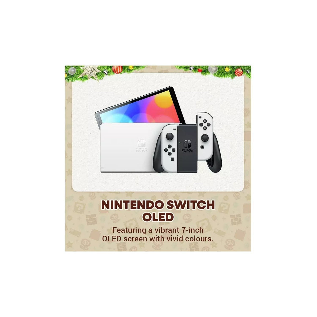 Nintendo Switch OLED (White) + Mario Kart 8 Deluxe + 12-Month Nintendo Switch Online Membership