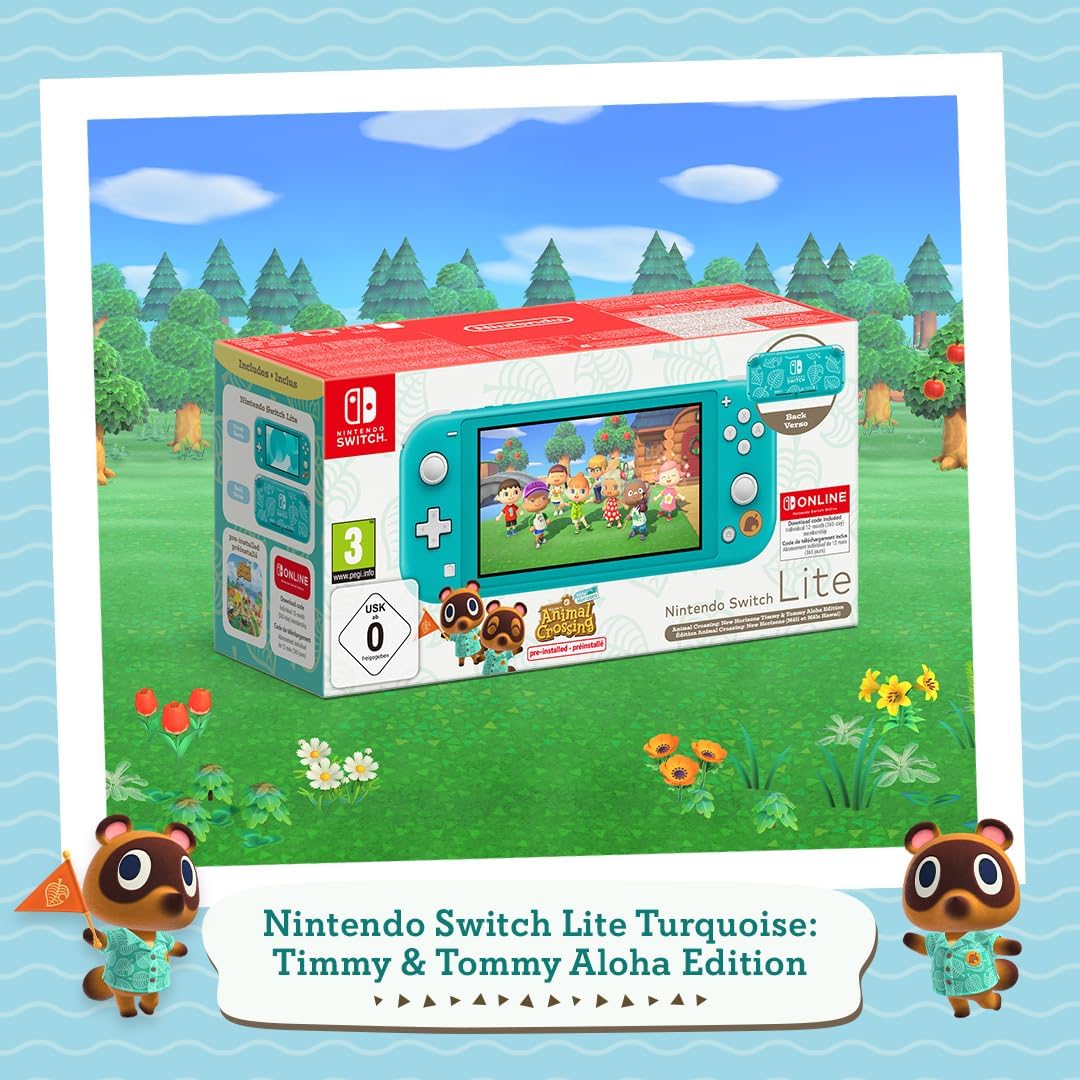 Nintendo Switch Lite 32GB Timmy & Tommy Aloha Edition Turquoise Console – Animal Crossing: New Horizons Pre-Installed