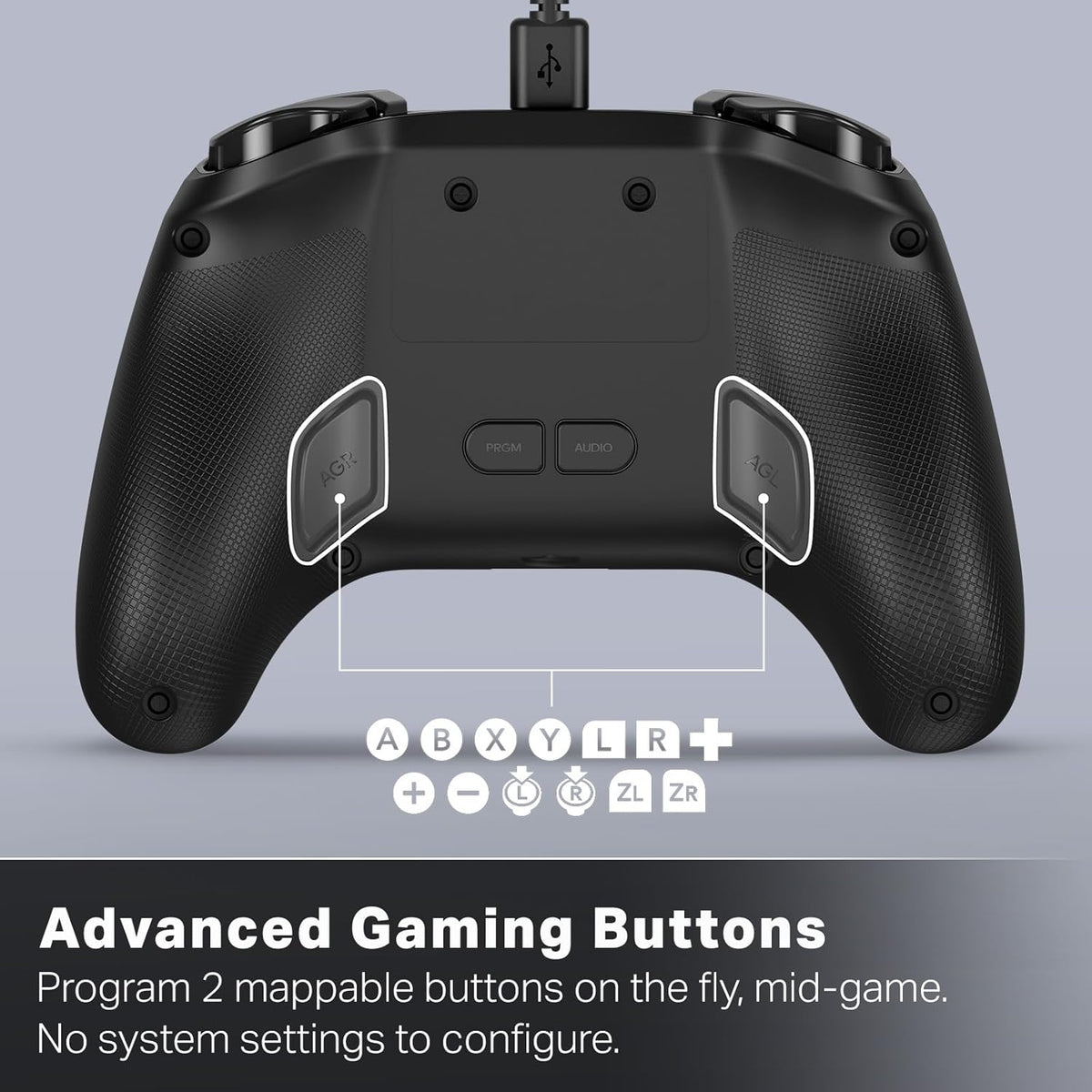 PowerA Advantage Wired Controller for Nintendo Switch 2 - Black, Officially Licensed, Hall Effects, Mappable Buttons, Pro Controller, C Button