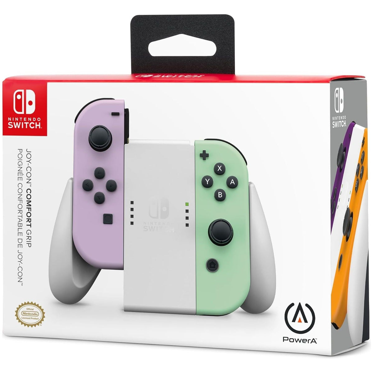 PowerA Joy-Con Comfort Grip for Nintendo Switch & OLED – Rubberised Handle, Secure Sliding Design, Officially Licensed – White