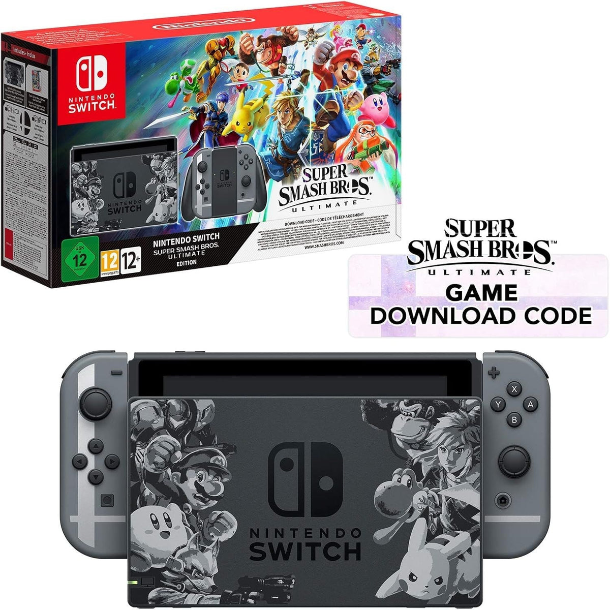 Nintendo Switch Console, 32gb Smash Bros + Smash Grey Joy-Con