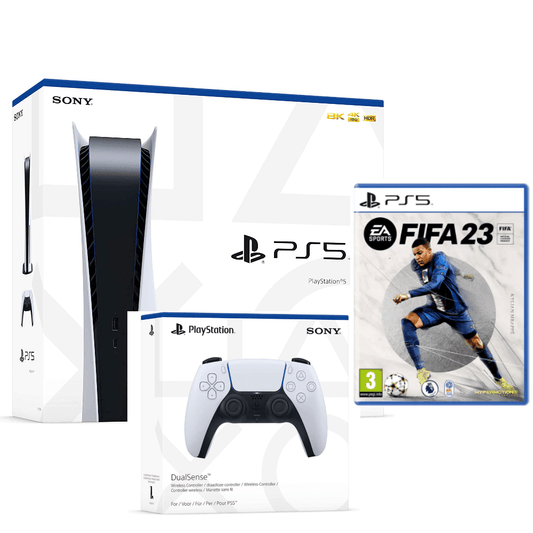 PlayStation 5 Console Disc Edition + With Extra PS5 DualSense Wireless Controller + FIFA 23 PS5 Game (Bundle)