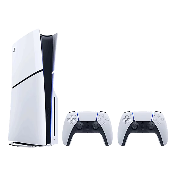 Sony PlayStation 5 Slim Disc Edition Console Bundle (PS5) – 1TB SSD, Disc Version, DualSense Wireless Controllers x2