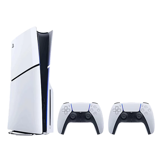 Sony PlayStation 5 Slim Disc Edition Console Bundle (PS5) – 1TB SSD, Disc Version, DualSense Wireless Controllers x2