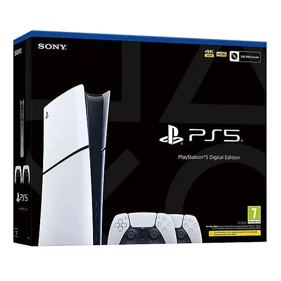 PlayStation 5 Digital Slim Console Bundle with Two DualSense Wireless Controllers