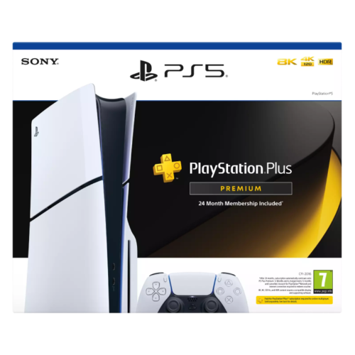 Sony PlayStation 5 (PS5) Slim Disc Console with 24-Month PS Plus Premium Subscription